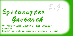 szilveszter gasparek business card